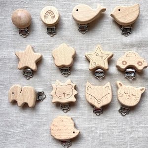 Wooden Pacifier Clip Chain Clip DIY Newborn Pacifier Chain image 1