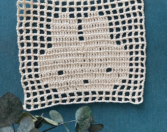 Patron Crochet Filet Lapin | Diagramme Pixel Art Moderne | Motif Facile Débutant | Cottagecore | Fichier PDF Téléchargement Numérique