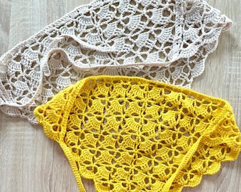 Patron de Bandana au Crochet Foulard Bohème Crochet Kerchief au Crochet Foulard de Tête Bandana Dentelle Enfants  Tutoriel PDF Facile Vidéo