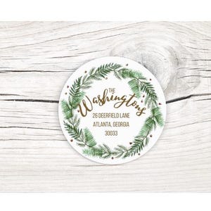 Minimalistische gepersonaliseerde adresetiketten ronde stickers van 2 inch