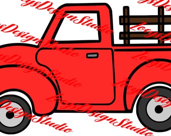 Old Red Truck SVG/DXF/PNG