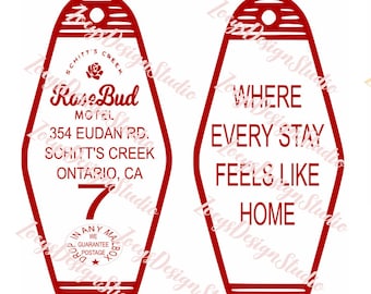 Schitt's Creek Rosebud Motel Key Rose Motel key SVG PNG cricut file silhouette file sublimation