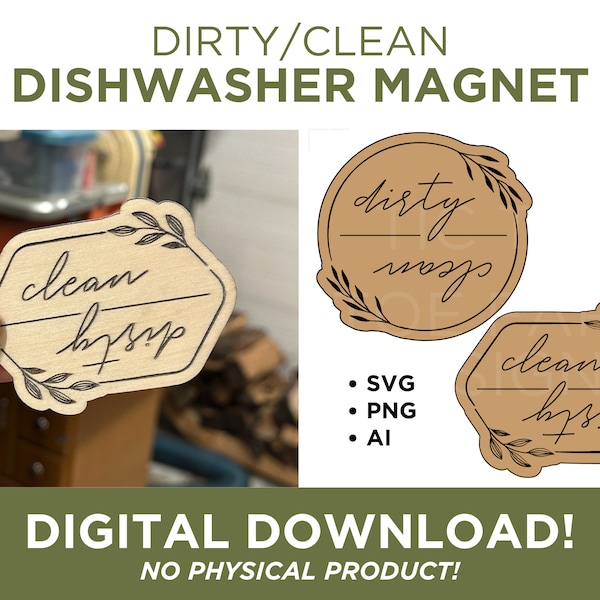 Clean Dirty Dishwasher Magnet - Etsy