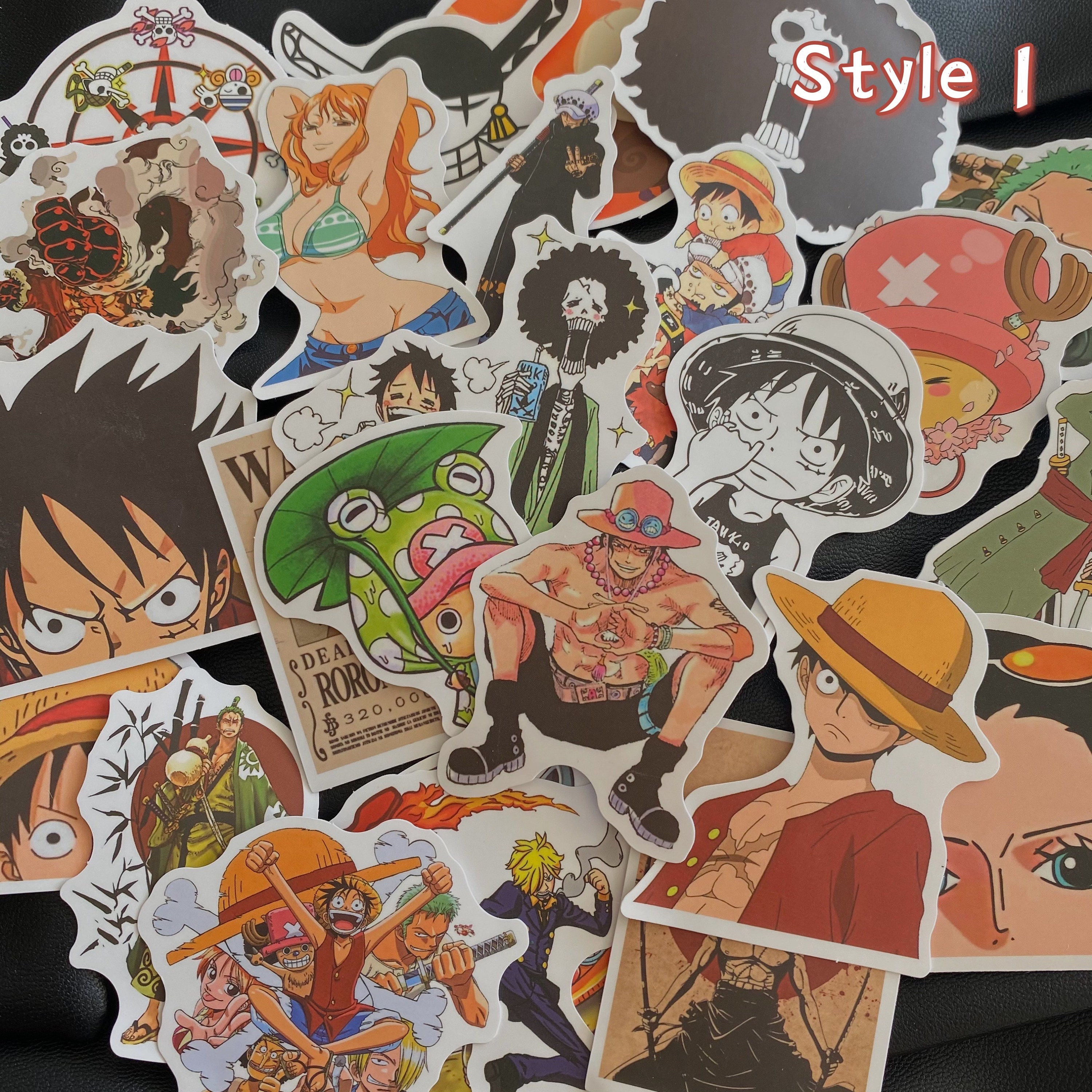 One piece stickers, 50 assorted one piece stickers