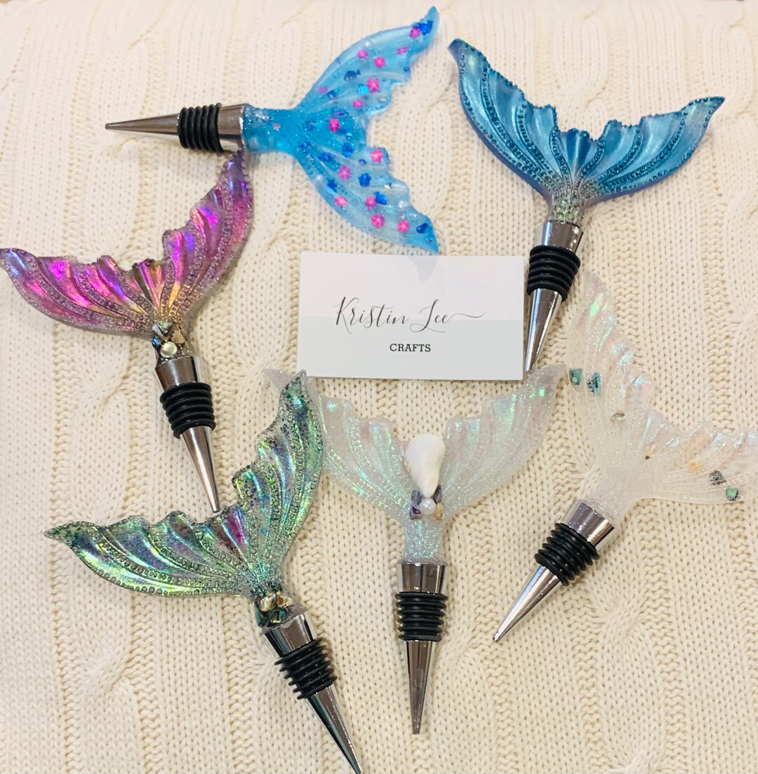 Wine Bottle Stoppers Mermaid Tail Ocean Wine Bottle Topper Etsy