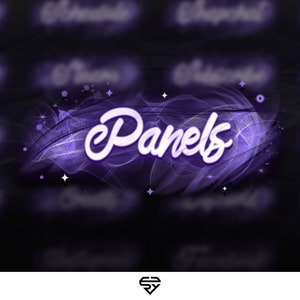 Twitch Panels - Purple Galaxy Theme | P2U | Instant Delivery
