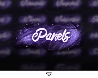 Twitch Panels - Purple Galaxy Theme | P2U | Instant Delivery