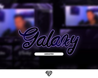 ANIMATED Purple Galaxy Stream package - (Screens, Panels, Webcam, Alerts, Transition, Header)