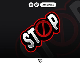 Text Emote - "STOP" (STATIC + ANIMATED) | P2U | Twitch & Discord