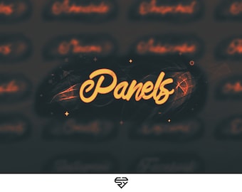 Twitch Panels - Orange Galaxy Theme | P2U | Sofortige Lieferung