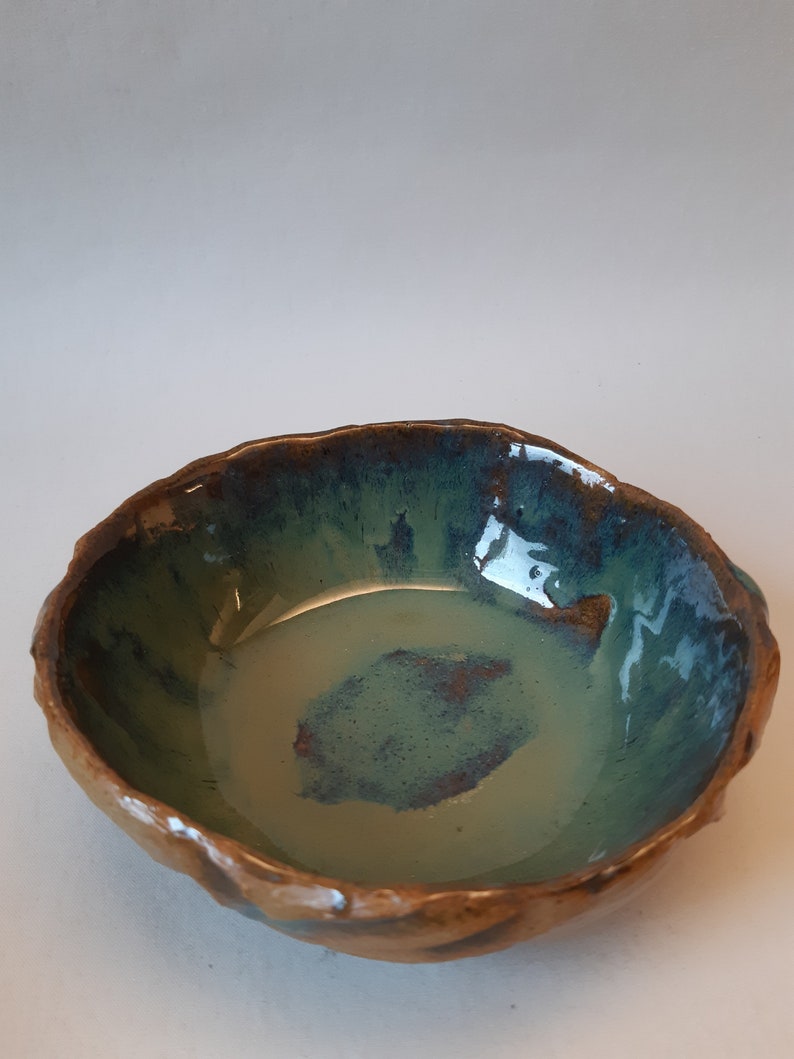 Stoneware Spiral Wave Design Bowl Handmade Pottery Ceramic - Etsy