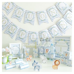 Party Kit - Animali del Safari - Compleanno Personalizzato - Festa a Tema - Allestimento - Kids Box - Stampato