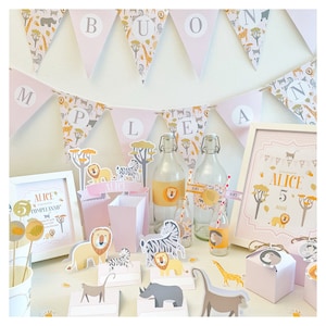 Party Kit - Animali della Giungla - Compleanno Personalizzato - Festa a Tema - Allestimento - Kids Box - Stampato