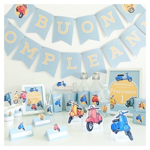 Party Kit - Vespe - Compleanno Personalizzato - Festa a Tema - Allestimento - Kids Box - Stampato