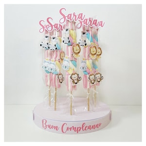 Torta scenografica nascita con nome elefante baby shower battesimo gomma eva