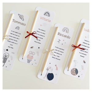 Segnalibro con Matita - Classica o Seminabile - Nutellina - 10pz - Bomboniera - Battesimo - Nascita - Grafica Personalizzata