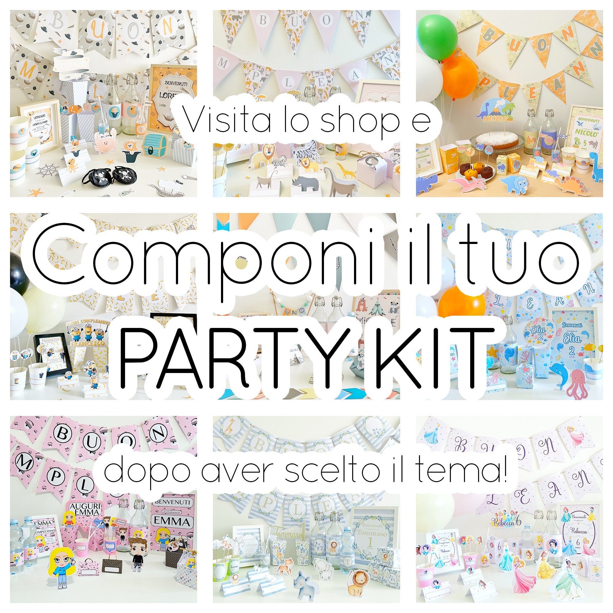 Componi Il Tuo Party Kit Compleanno Personalizzato Festa a Tema  Allestimento Kids Box Stampato 