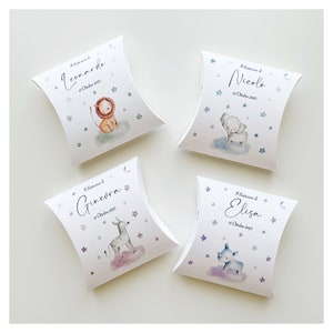 Scatolina Portaconfetti "Cuscino" 1pz - Confetti Opzionali - Bomboniera - Confettata - Battesimo - Nascita - Animali del Safari