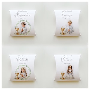 Scatolina Portaconfetti "Cuscino" 1pz - Confetti Opzionali - Bomboniera - Confettata - Comunione - Cresima