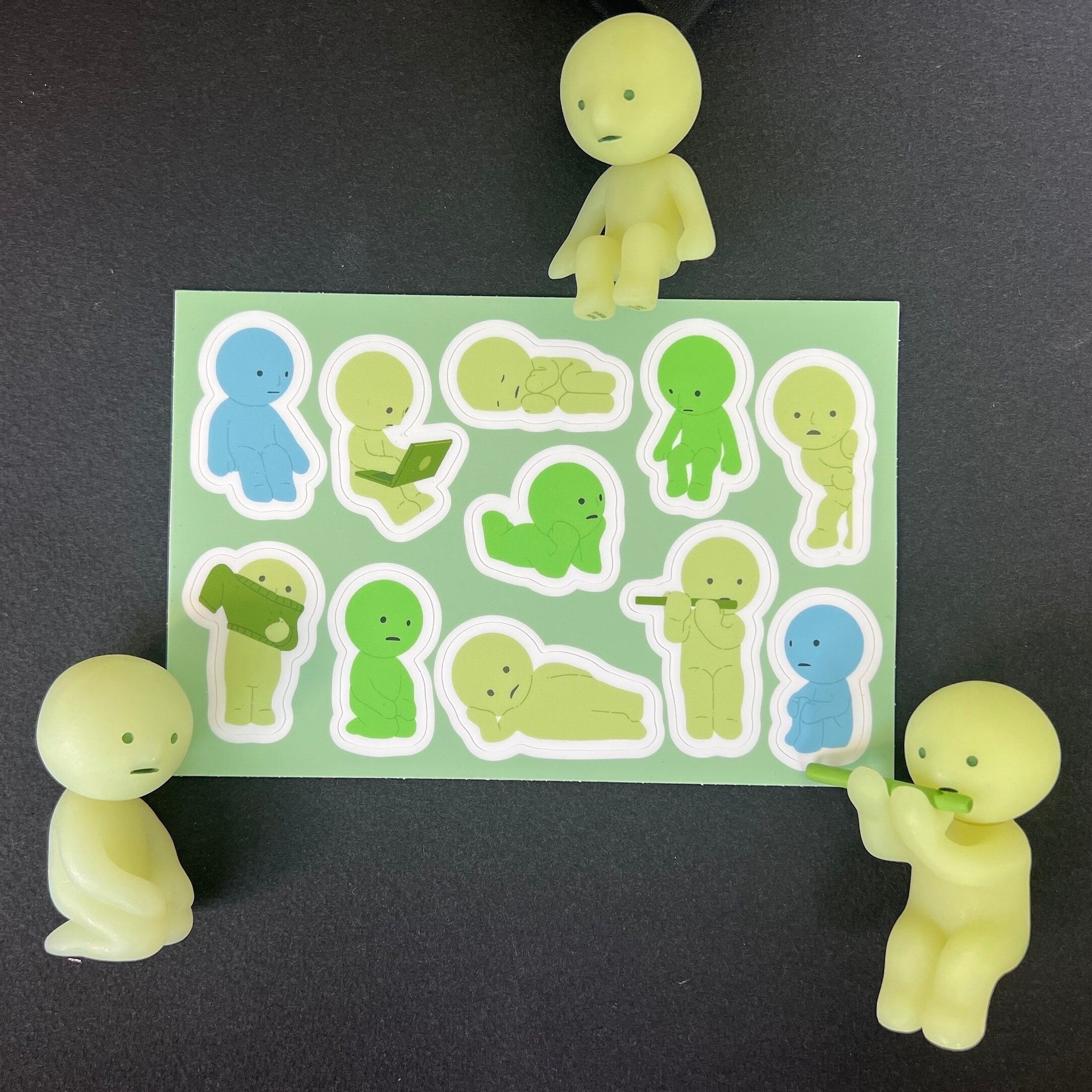 Simski Stickers Smiski Matte Vinyl Sticker Sheet 1 - Etsy