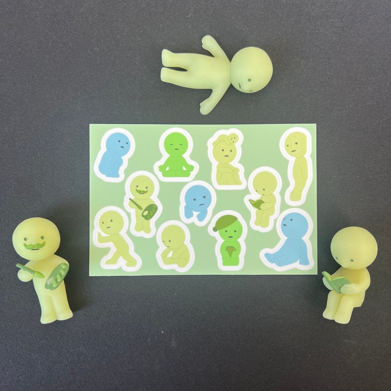 Smiski Matte Vinyl Sticker Sheet 2 Etsy Smiski Matte Vinyl Sticker Sheet 2 Etsy