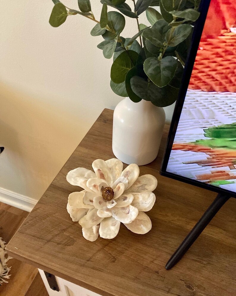 Oyster Shell Magnolia Flower Oyster Shell Flower Coastal - Etsy