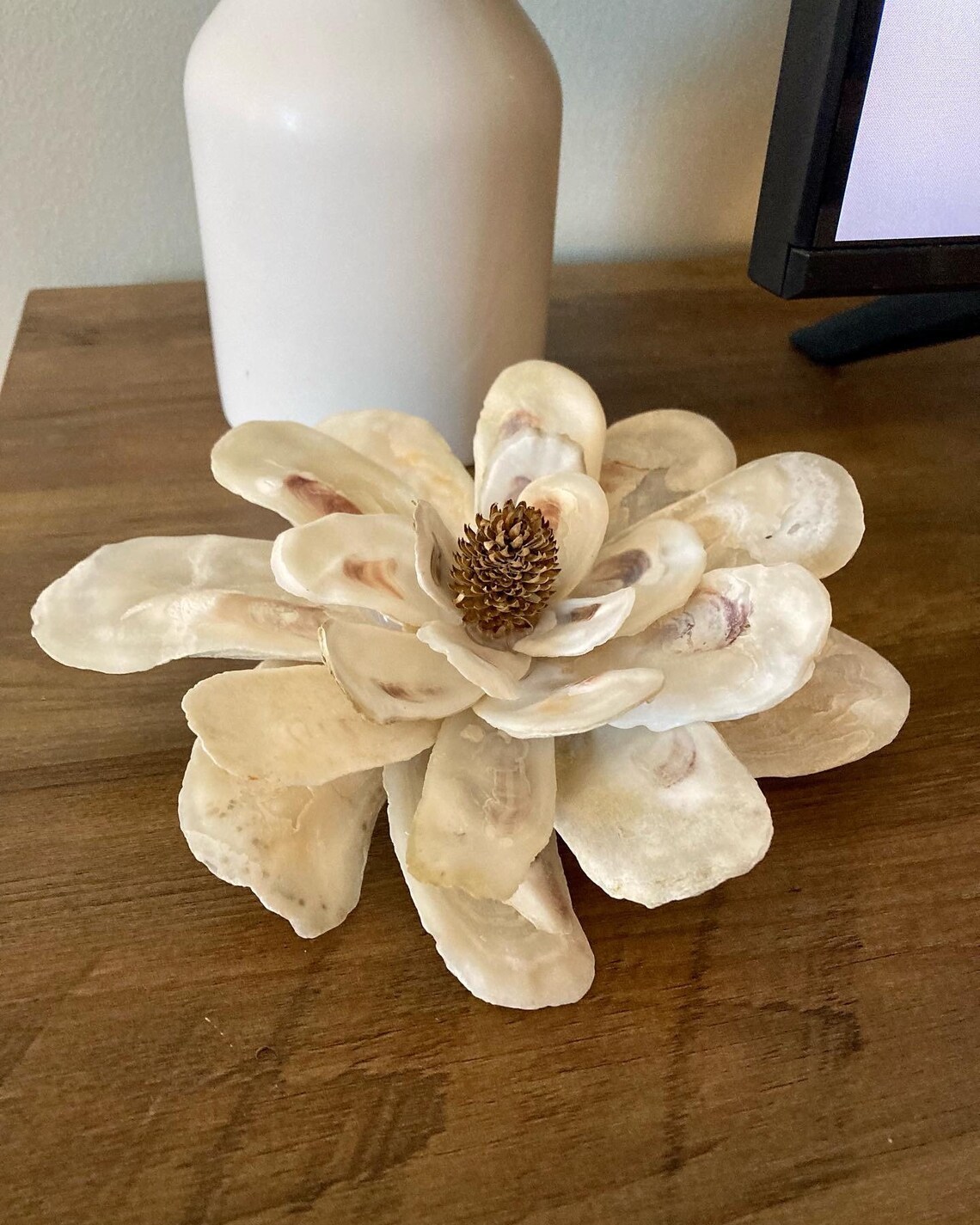Oyster Shell Magnolia Flower Oyster Shell Flower Coastal - Etsy