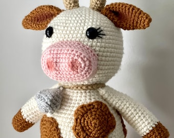 Cute crocheted amigurumi cow