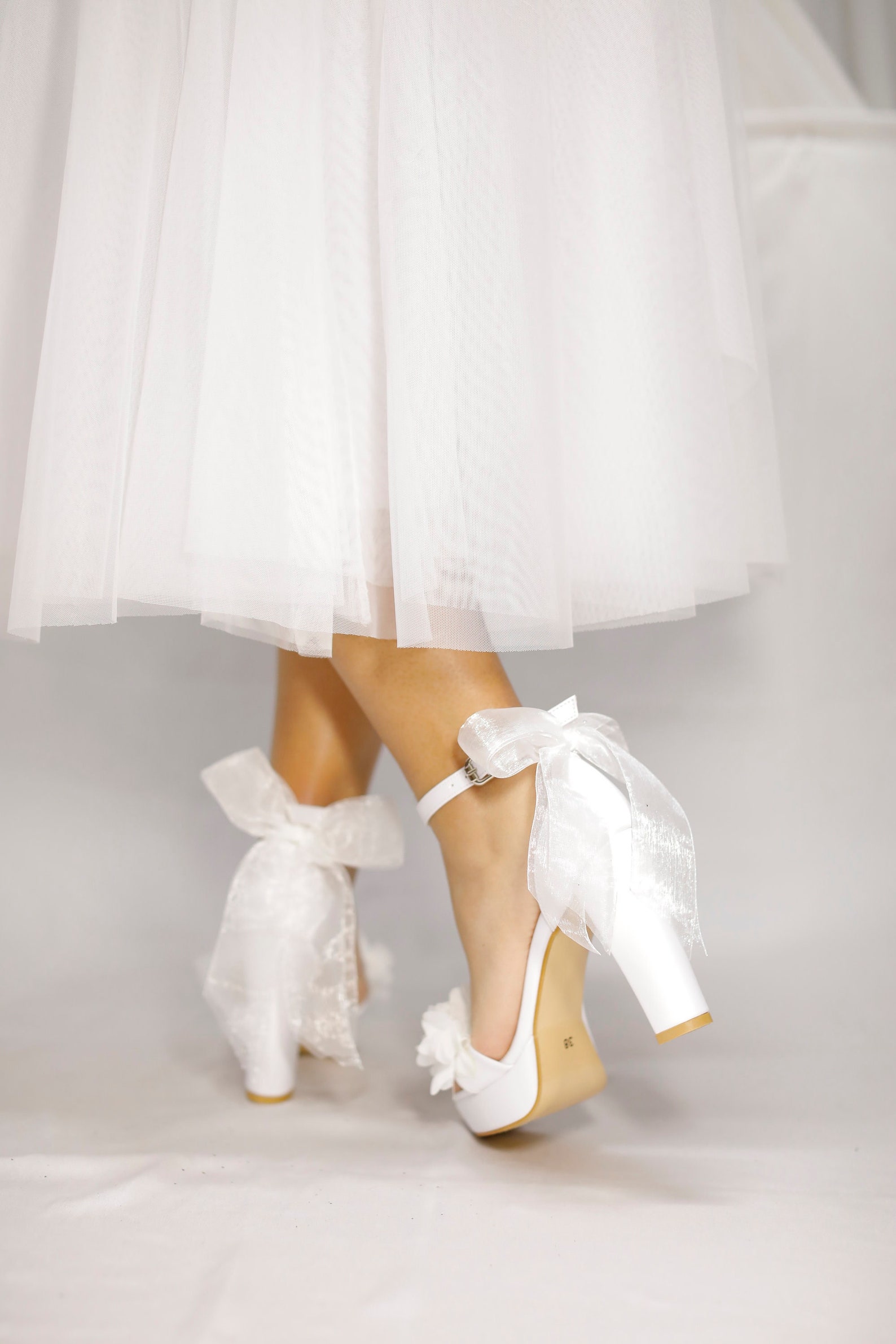 block heel platform wedding shoes