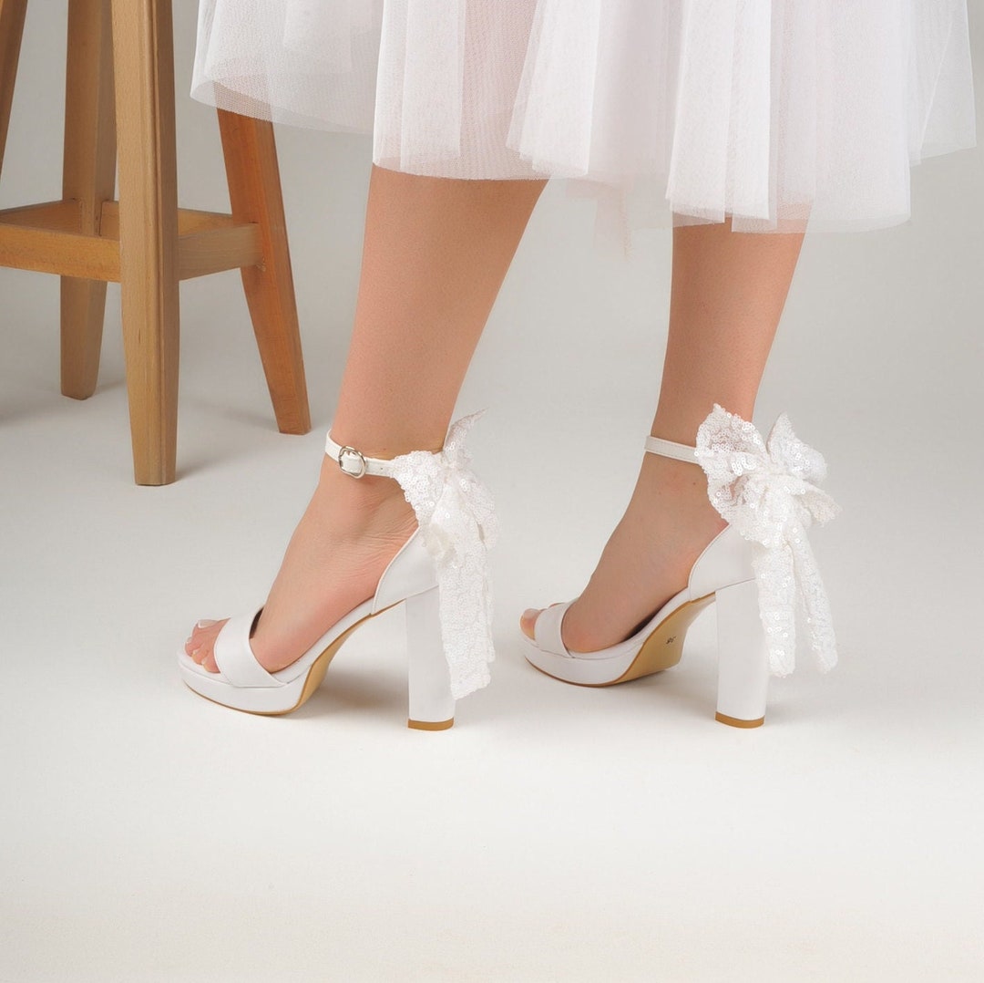 white platform bridal shoes
