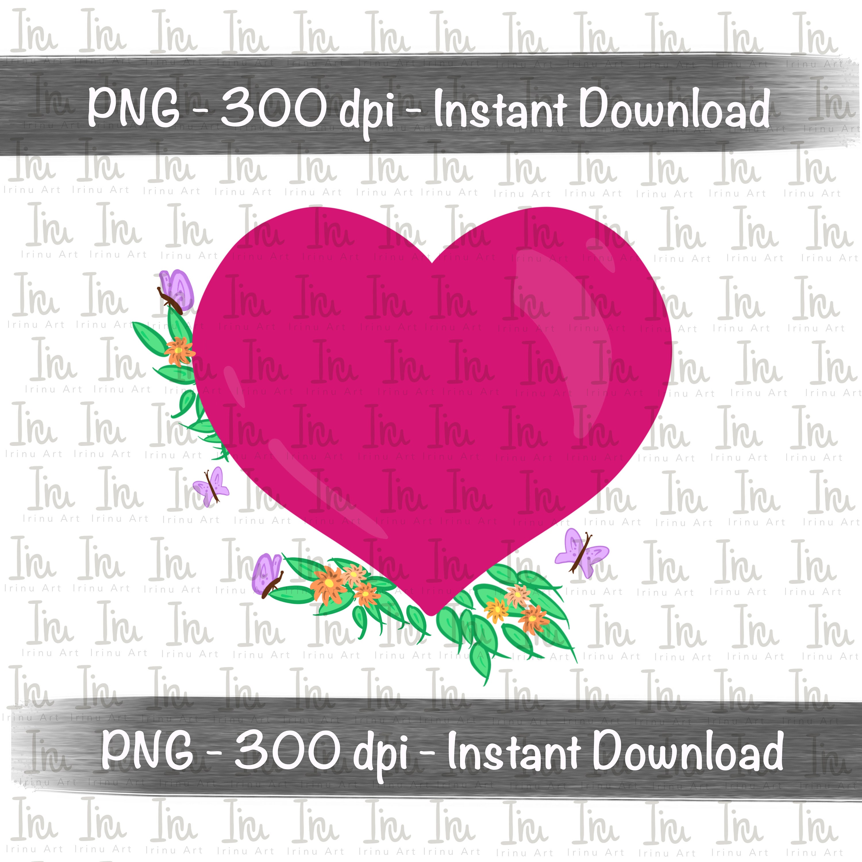 Pink Heart With Flowers PNG Digital Watercolour Painting, Romantic ...