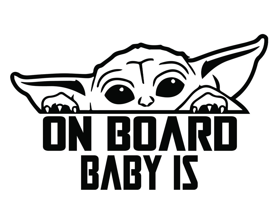 Baby Yoda baby on Board Car Decal Etsy