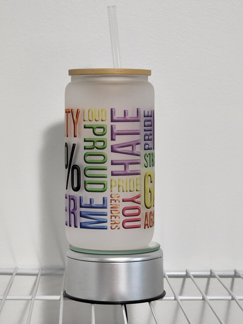 Pride LGBTQ Libbey Glass Beer Can 16 Oz Etsy