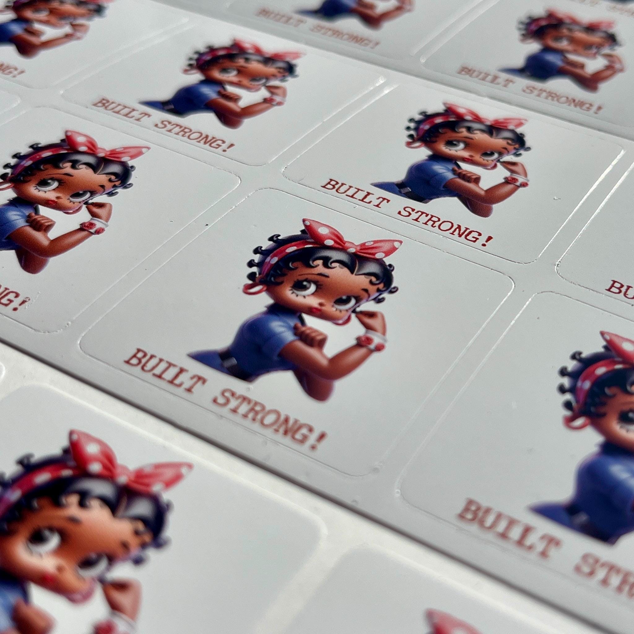 Betty Boop Riveter Built Strong Betty Boop Sticker - Woman Construction Sticker - Woman ...