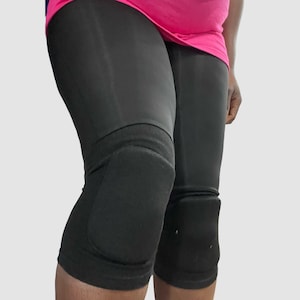 Built-in Knee Pads High Waisted Leggings- Woman Construction Legging - Woman in trades - No Plumbers Crack
