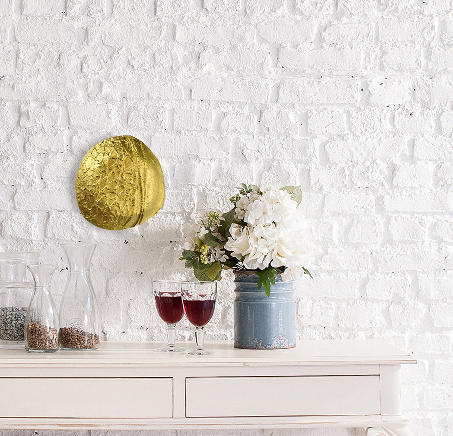 Concrete gold coin wall sculpture art Gold decortion art Etsy