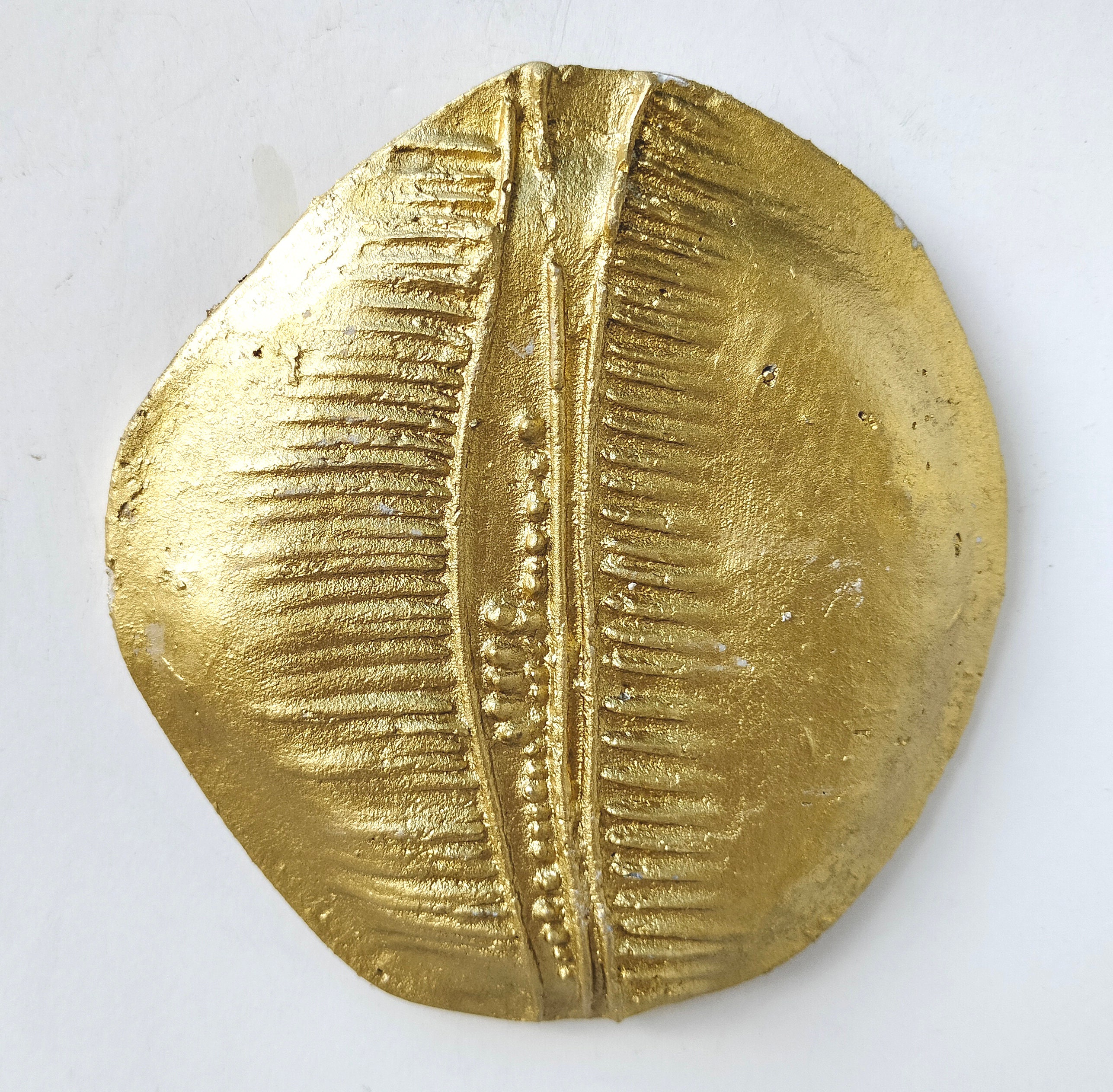 Concrete gold coin wall sculpture art Gold decortion art Etsy