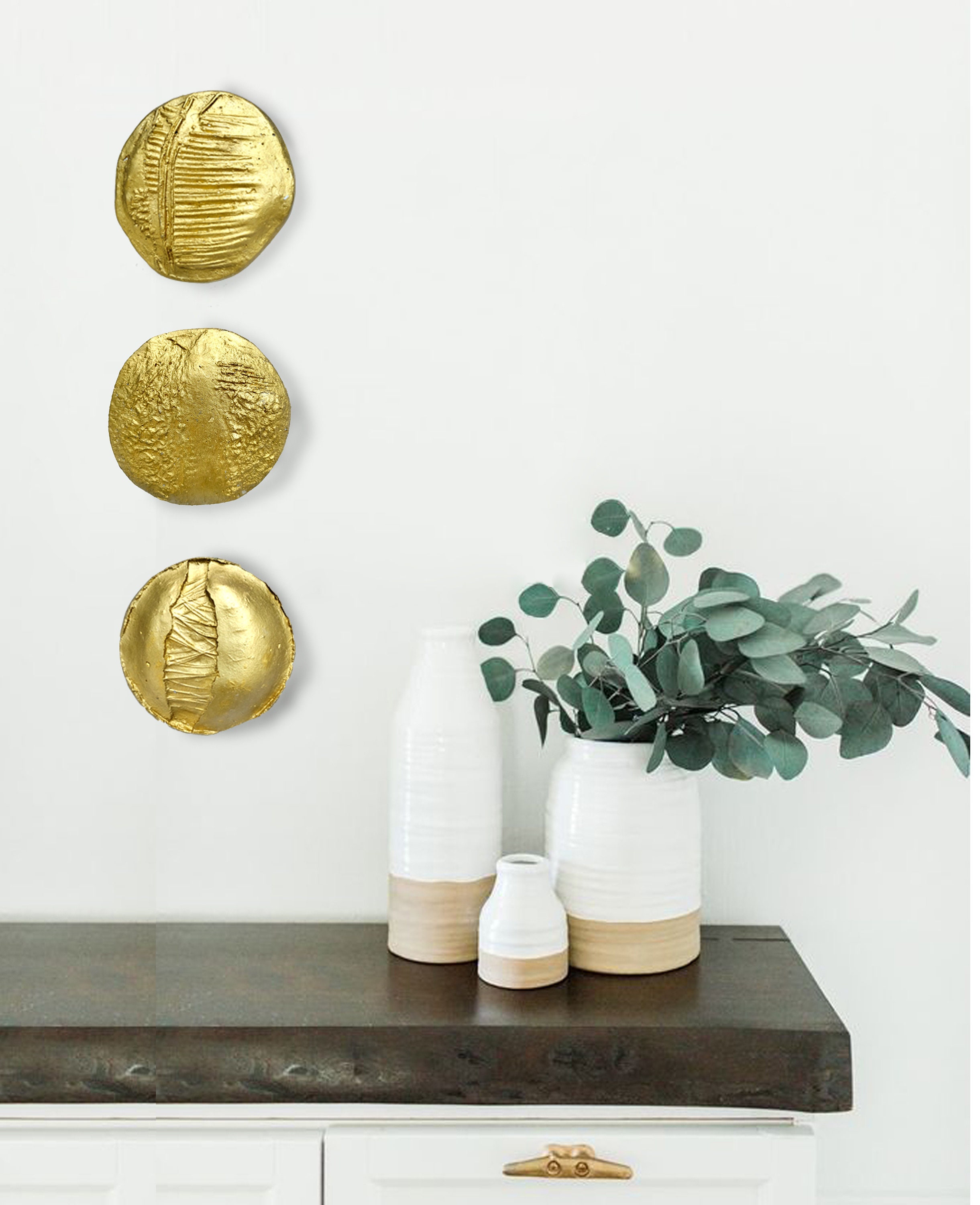 Concrete gold coin wall sculpture art Gold decortion art Etsy