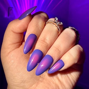 Indigo Soul Press on Nails | Glue on Nails | Multicolored Press on Nails | Fake Nails | Trendy Nails | Aura Nails | Ethereal Nails