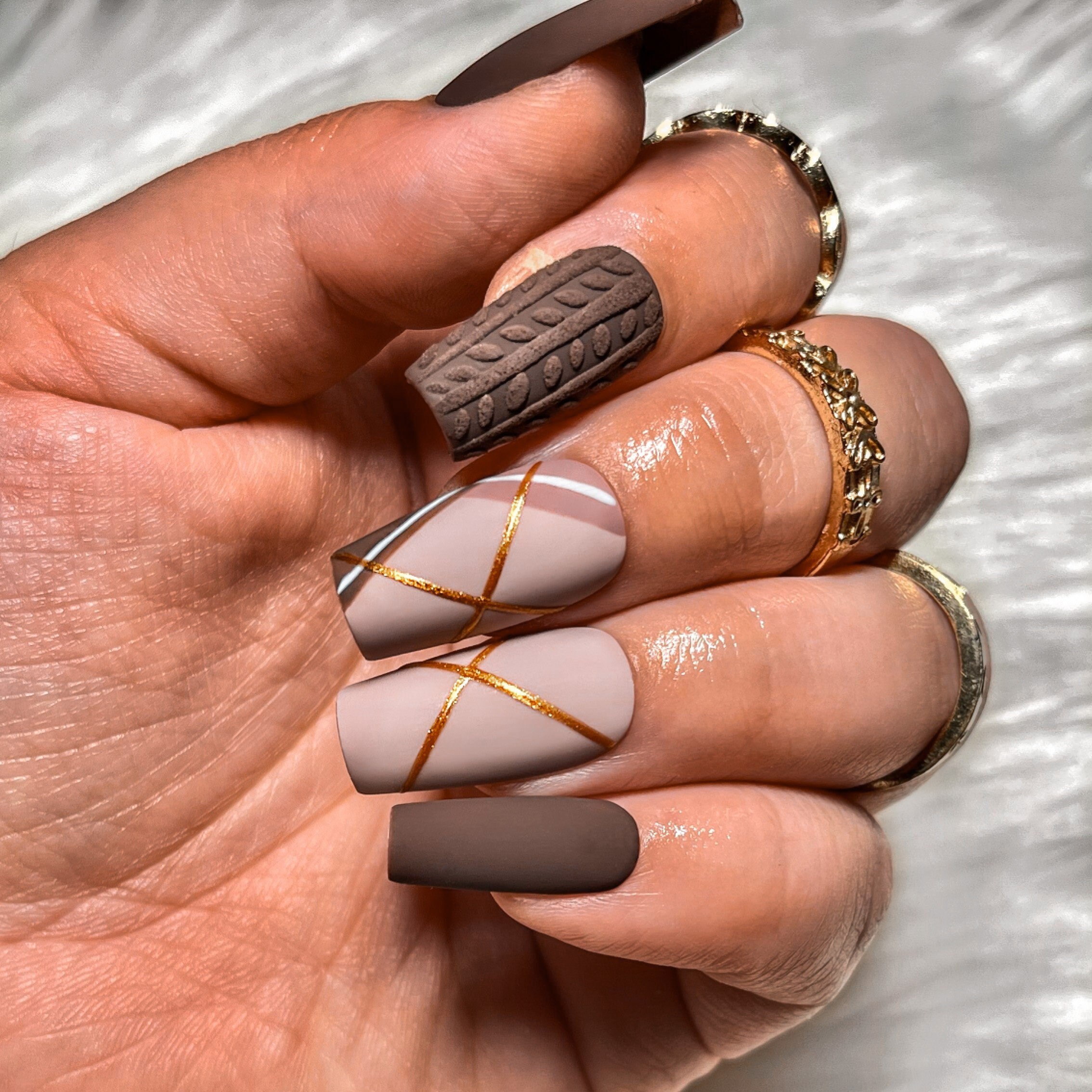 Sweater Weather Press on Nails Sweater Nails Fall Nails - Etsy