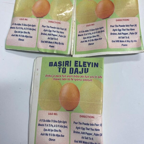 3 sachets de poudre de dessin d'argent miraculeuse pour la célébration/Basiri eleyin todaju/poudre mystique Sure Favor