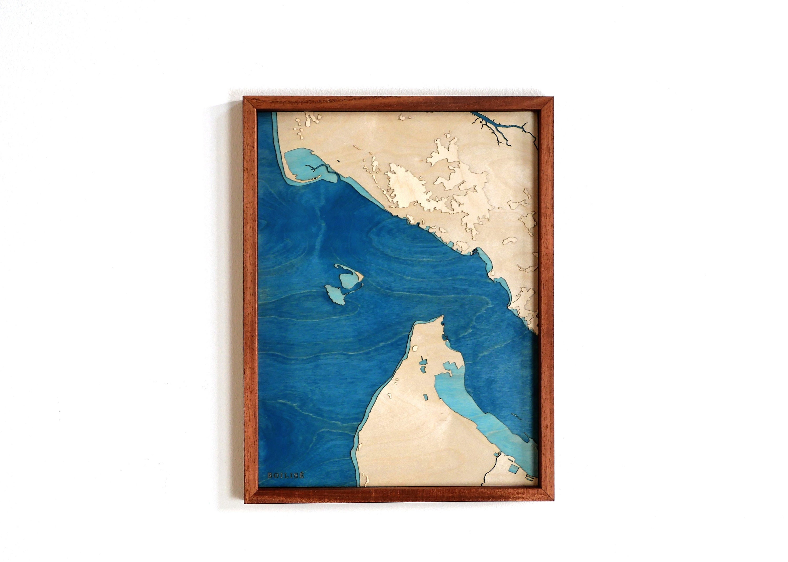 Carte en Bois de L'estuaire La Gironde