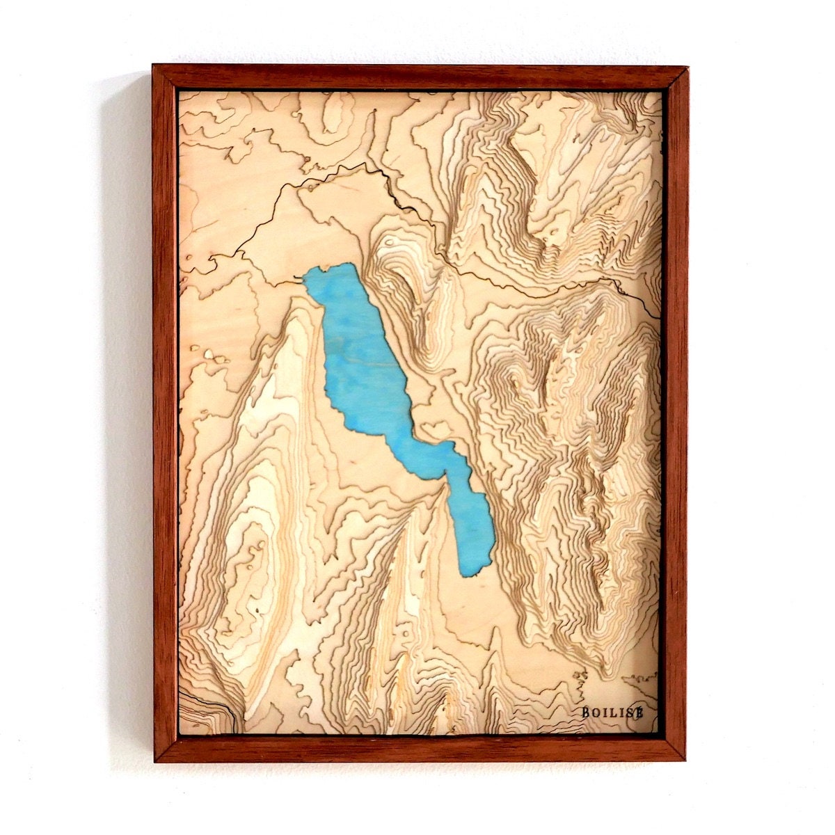 Lac d'annecy | Carte Topographique en Bois
