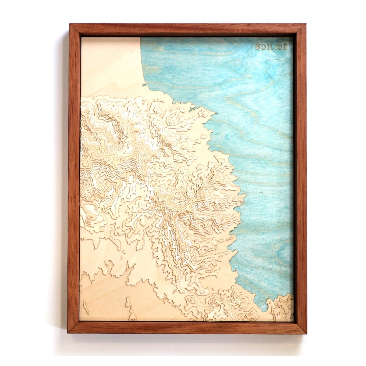 Carte Topographique en Bois Pour Décoration d'intérieur - Côte Vermeille