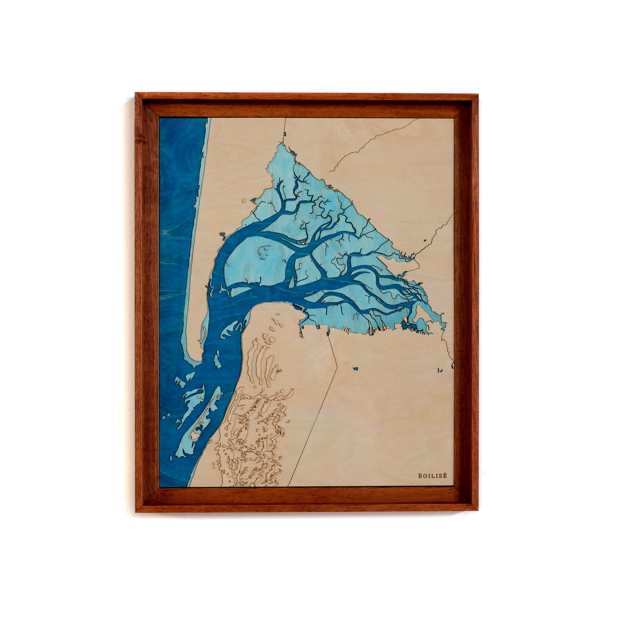 Carte en Bois Du Bassin d'arcachon et de La Dune Pilat