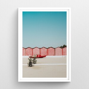 Red Beach Cottages, Italy • Amalfi Coast • Wall Art • Fine Art Prints • Minimalist Wall Art Print • Modern Wall Decor • Travel Photography