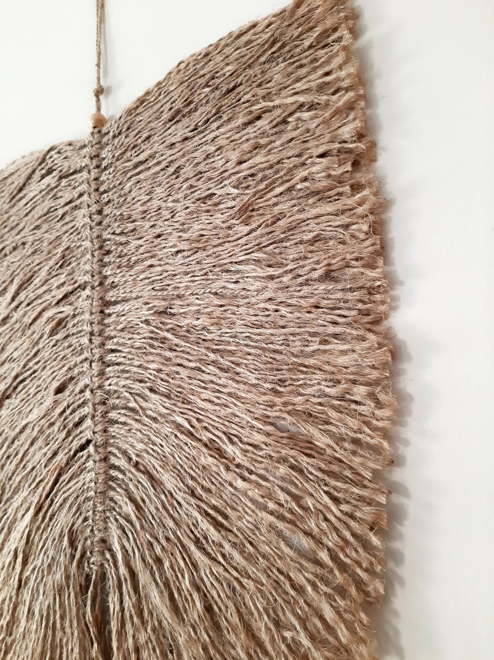 Deepb Jute Wall Decor Handmade Jute Feather Natural Wall Art Jute Wall ...