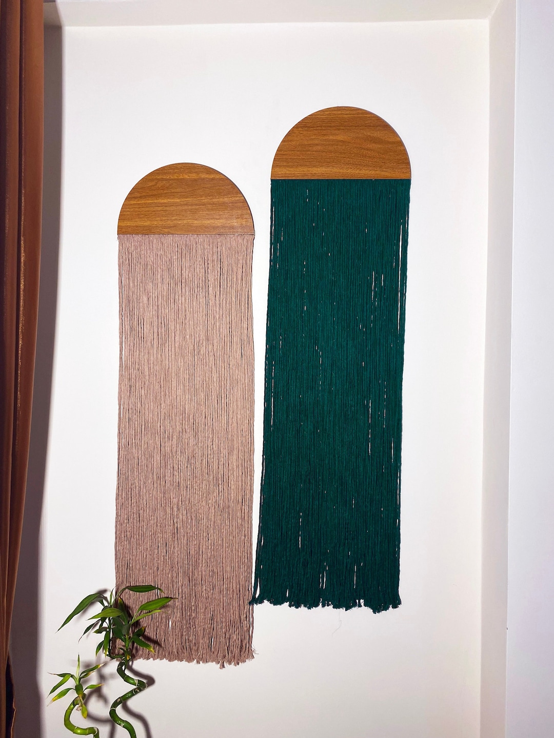 Boho Macrame Wall Hanging Set – Half Moon, Cotton Textile Art - Etsy