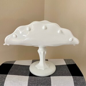 Indiana Milk Glass Teardrop Pedestal Banana Dish.