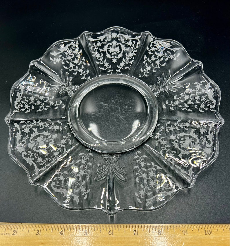 Fostoria Vintage Navarre Etched Torte Plate. Etsy